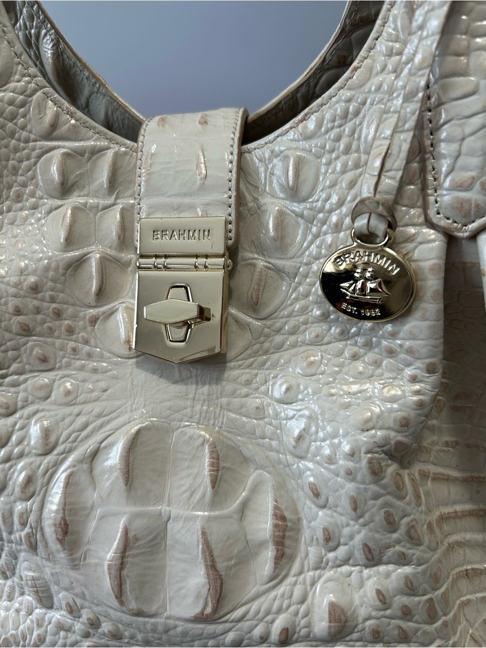 Brahmin Elisa Cava Melbourne Leather Satchel / Shoulder Bag - Picture 2 of 13